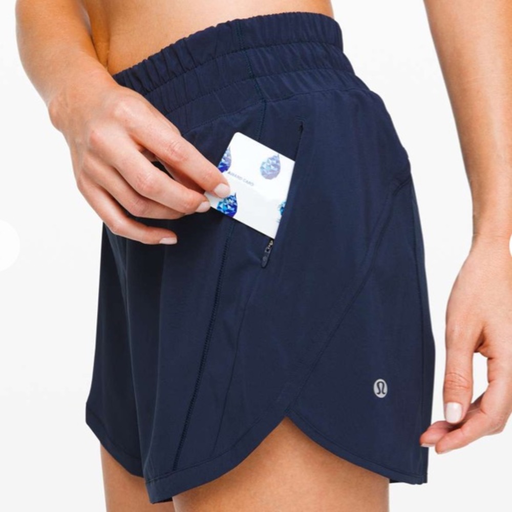 Lululemon Track That Short Lined Navy Shorts
